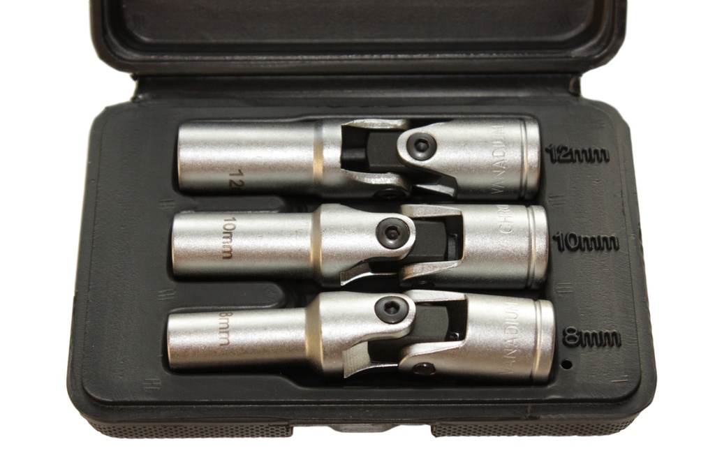 3/8" Gelenk-Glühkerzenschlüssel 12pt SW 8, 10, 12 (mit Box) 