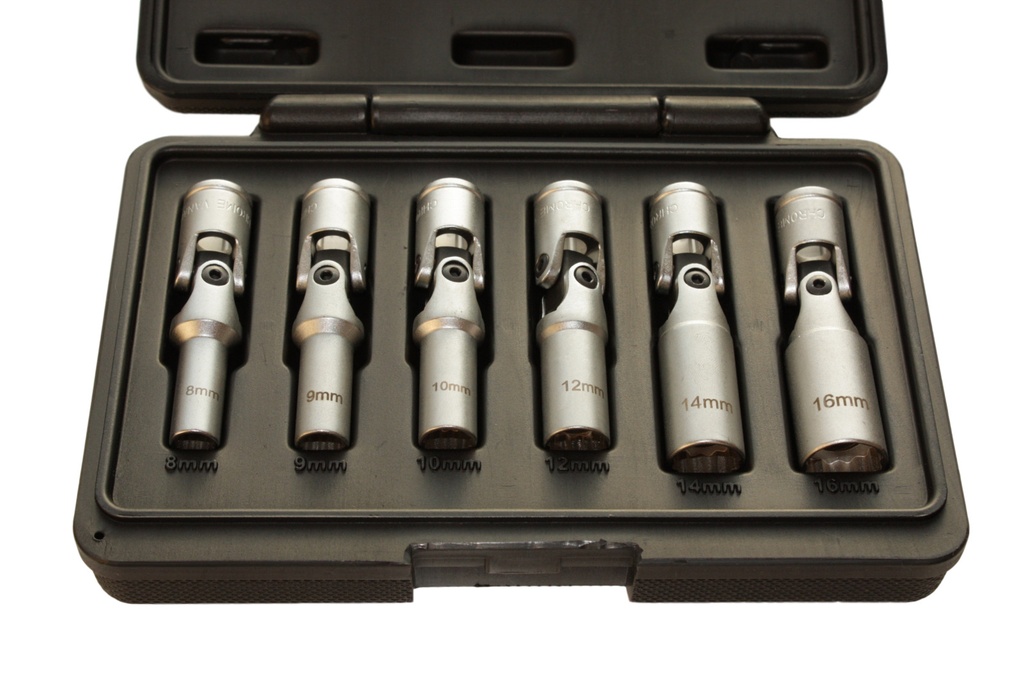 3/8" Gelenk-Glühkerzenschlüssel 12pt SW 8, 9, 10, 12, 14, 16 (mit Box) 
