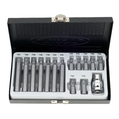 Torx Bit Set, S2 Stahl, 3/8 Zoll, T20-T55, Bit Halter Set