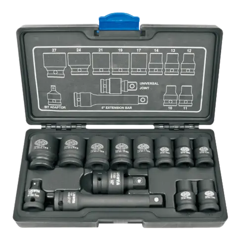Steckschlüsselsatz, 1/2 Zoll, Schlagschrauber Nüsse Set, 13-teilig, Cr-Mo