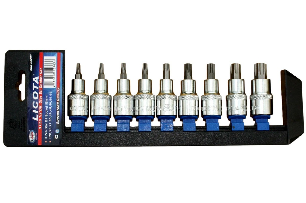 Industrie-Nuss-Set Torx T20-T60 9tlg. - 1/2" lang 55mm 
