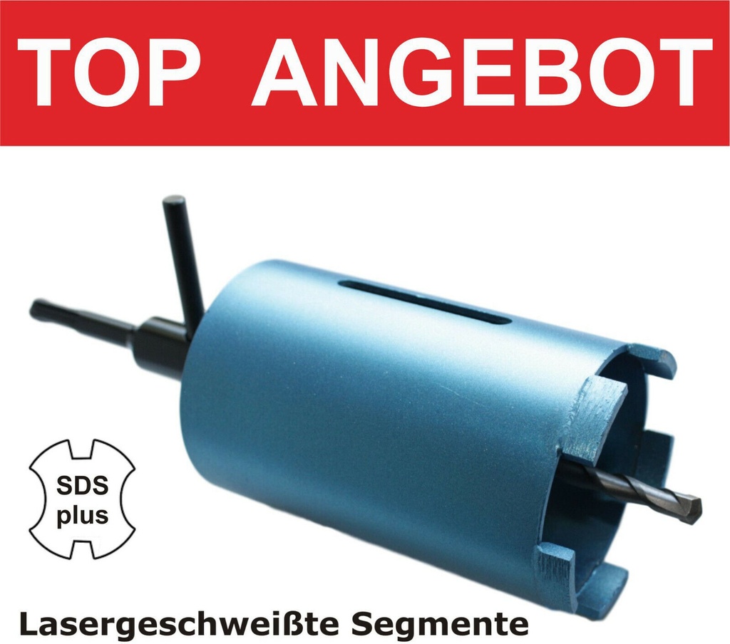 Laser 82 x 100 mm mit SDSplus-Schaft 115mm + Zentrierbohrer 