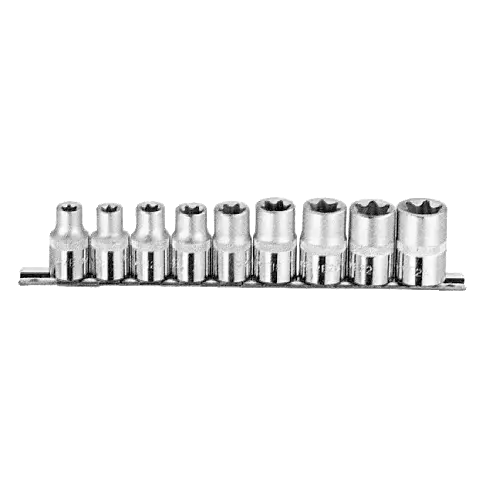 Torx Nuss Set, Aussen Torx Nüsse, 1/2 Zoll E-Profil, Cr-V, Aufsteckschiene