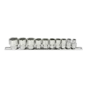Stecknuss Set, 3/8 Zoll Industrie, SW 8-22, 12-Kant, Cr-V mit Aufsteckschiene