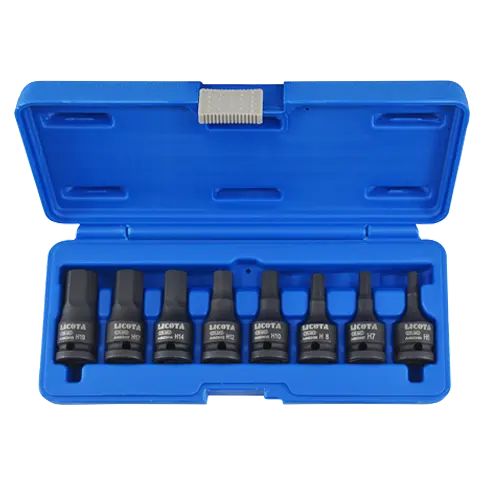 Schlagschrauber Steckschlüssel Set, 8-teilig, Innensechskant 6-19mm, Cr-Mo