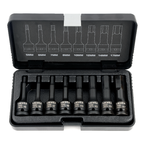 Schlagschrauber-Nuss-Set 3/8" Torx T20 -T60 / L=60mm 8tlg. Cr-Mo