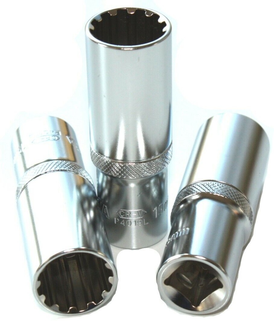 5 Stecknüsse 1/2" Spline (XZN) Lang-Nuss SW 22, 24, 27, 30, 32 Cr-V - #190925