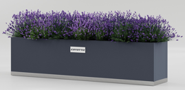 Balkonkästen, Stahl, 140cm, Blumenkasten, Balkonpflanzgefäß