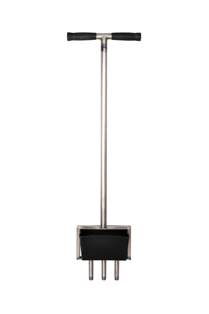 Rasenspecht, Edelstahl, 95cm, 3er Hohlspoon 20mm, mit Auffangwanne