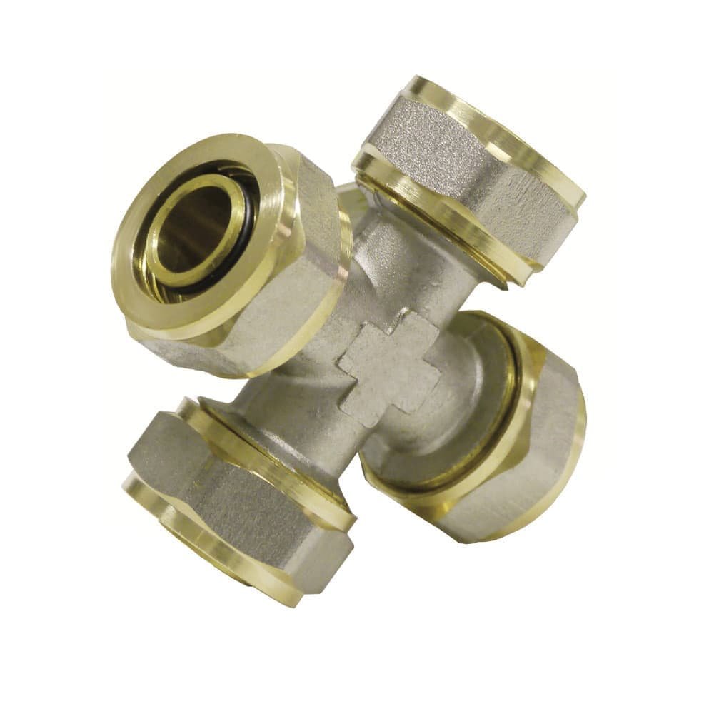 Schraubfitting für Verbundrohr, 16x2, Kreuzung