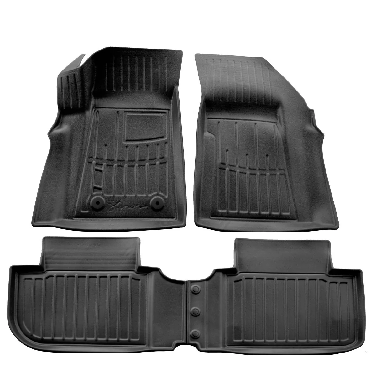 Gummifußmatten Auto, 4-tlg. Set für CHEVROLET Menlo EV (2020-...), 3D, passgenau, schwarz, rutschfest