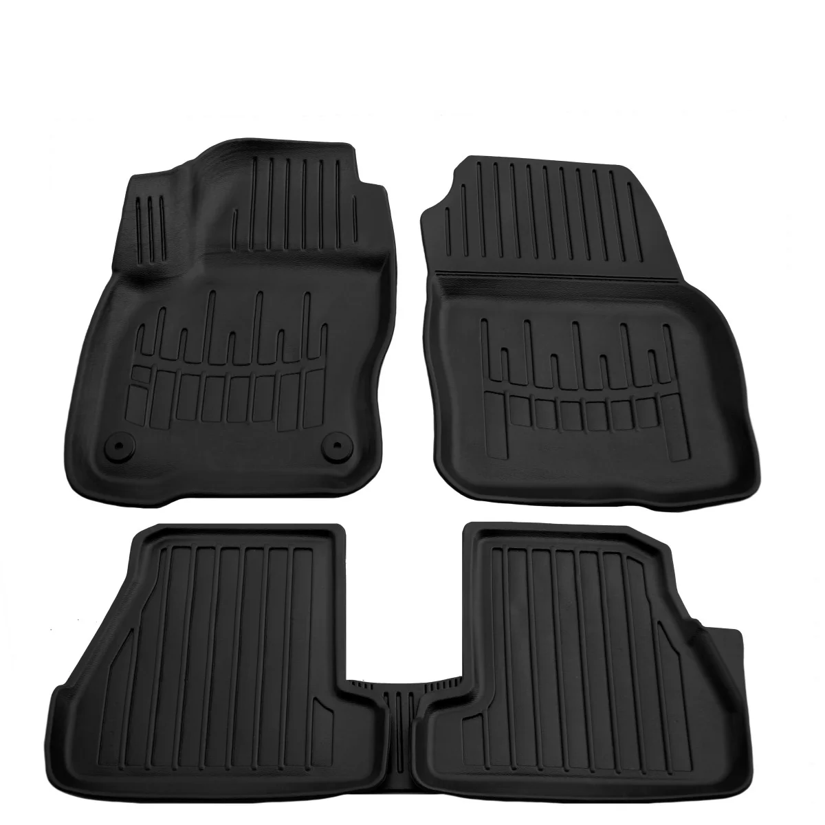 Gummifußmatten Auto für FORD Focus III (2011-2018), 3D, passgenau, geruchlos, mit hohen Seitenwänden