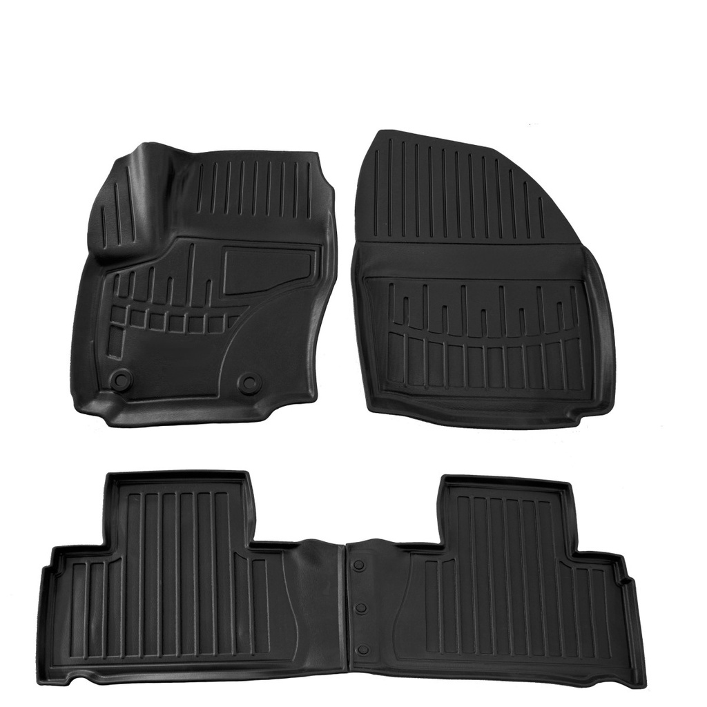 Gummifußmatten Auto 3D für Ford S-Max (2006-2014), passgenaue OWAL Clips