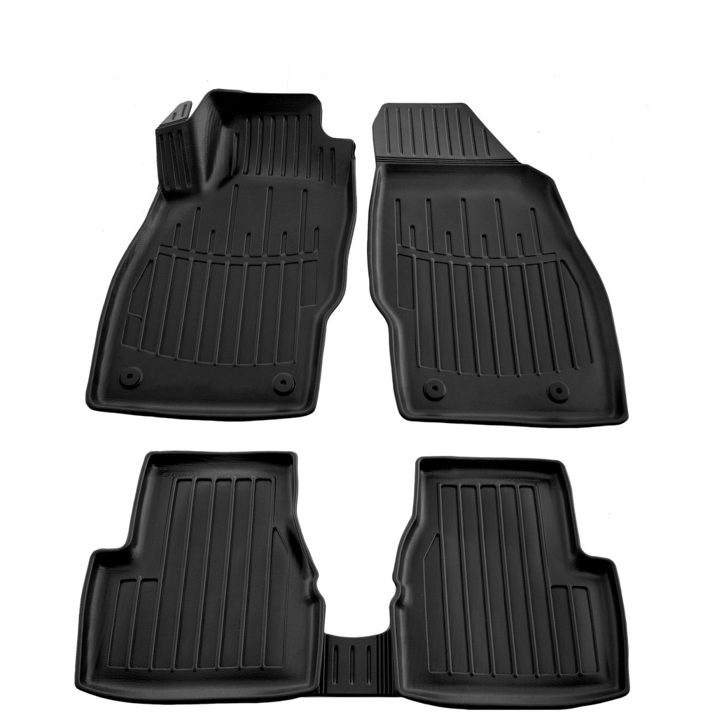 Gummifußmatten Auto 3D für OPEL Corsa D (2006-2014), passgenaue Autofußmatten mit hohen Seitenwänden
