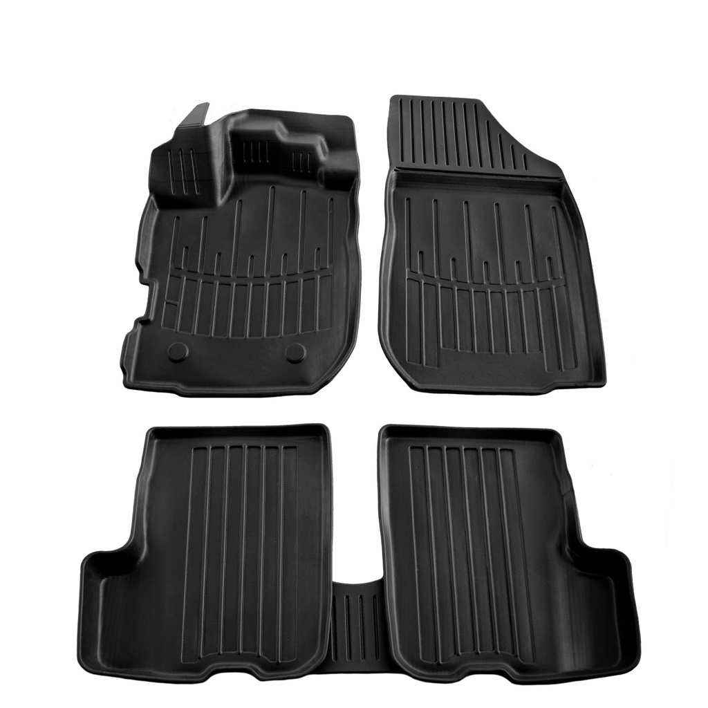 Fußmatten Auto, 3D Gummimatten für RENAULT Logan II (2012-2020), passgenaue Autofußmatten, mit hohem Rand und geruchsneutral