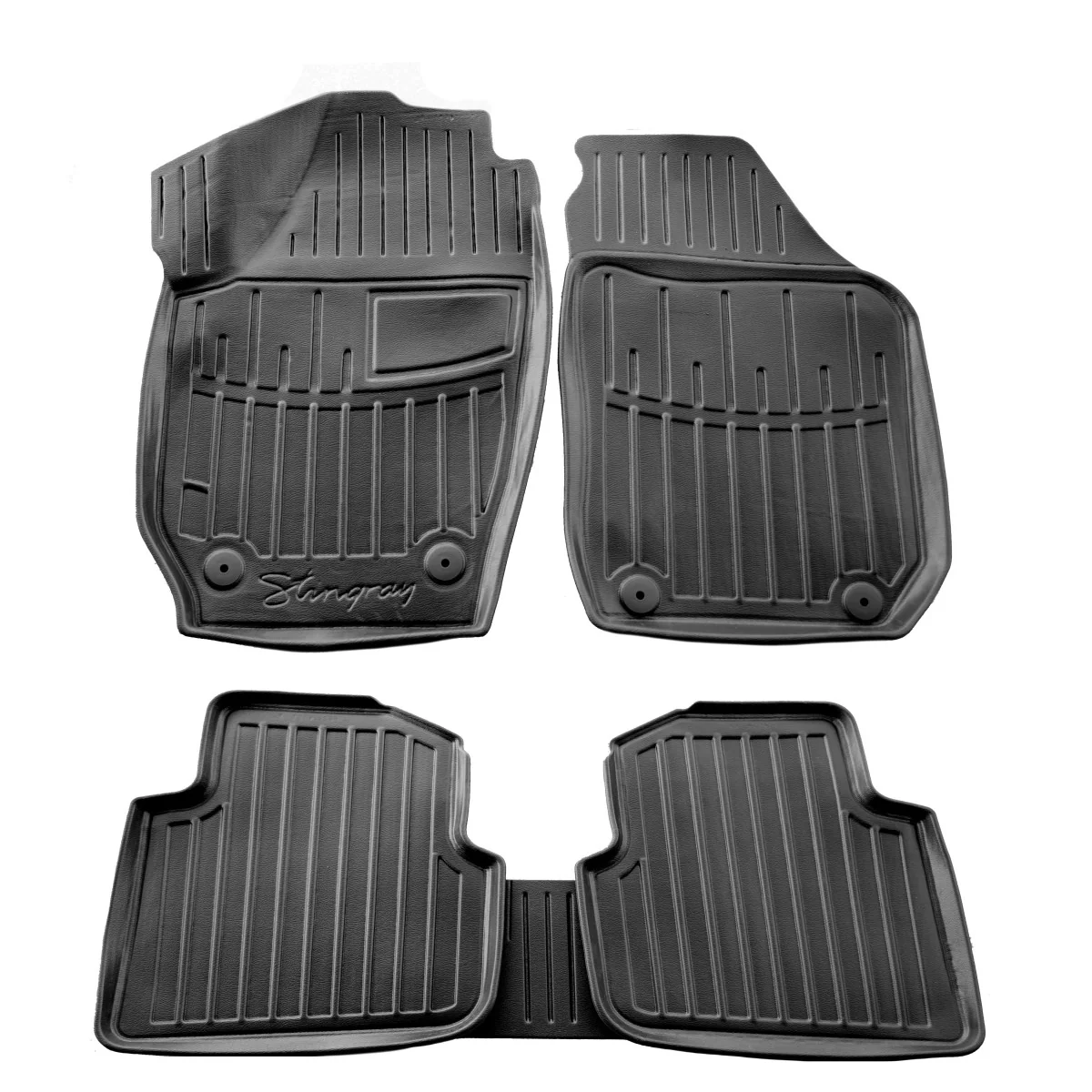 Gummifußmatten Auto 3D für SKODA Roomster (2006-2015), passgenau, mit hohem Rand