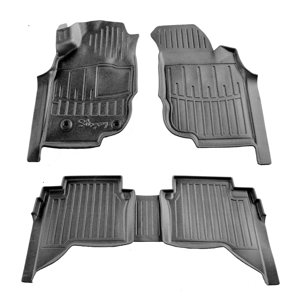 Gummifußmatten Auto für TOYOTA Hilux VII Crew Cab (2004-2015), 3D, passgenau, geruchsneutral