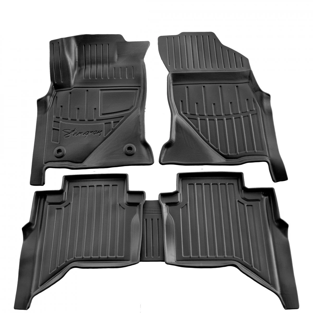 Gummifußmatten Auto für TOYOTA Hilux VIII (Crew Cab) (2015-...), 3D, passgenaue Autofußmatten