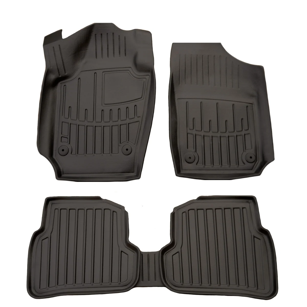 Fußmatten Auto, Gummifußmatten Auto 3D für VOLKSWAGEN Polo V (2009-2017), passgenau, hohem Rand