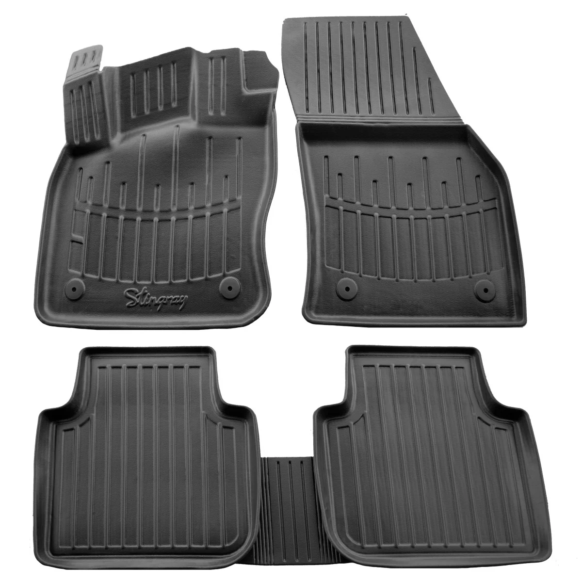 Fußmatten Auto, Gummimatten 3D für VOLKSWAGEN Tiguan II Allspace (2016-2024), passgenau, hoher Rand