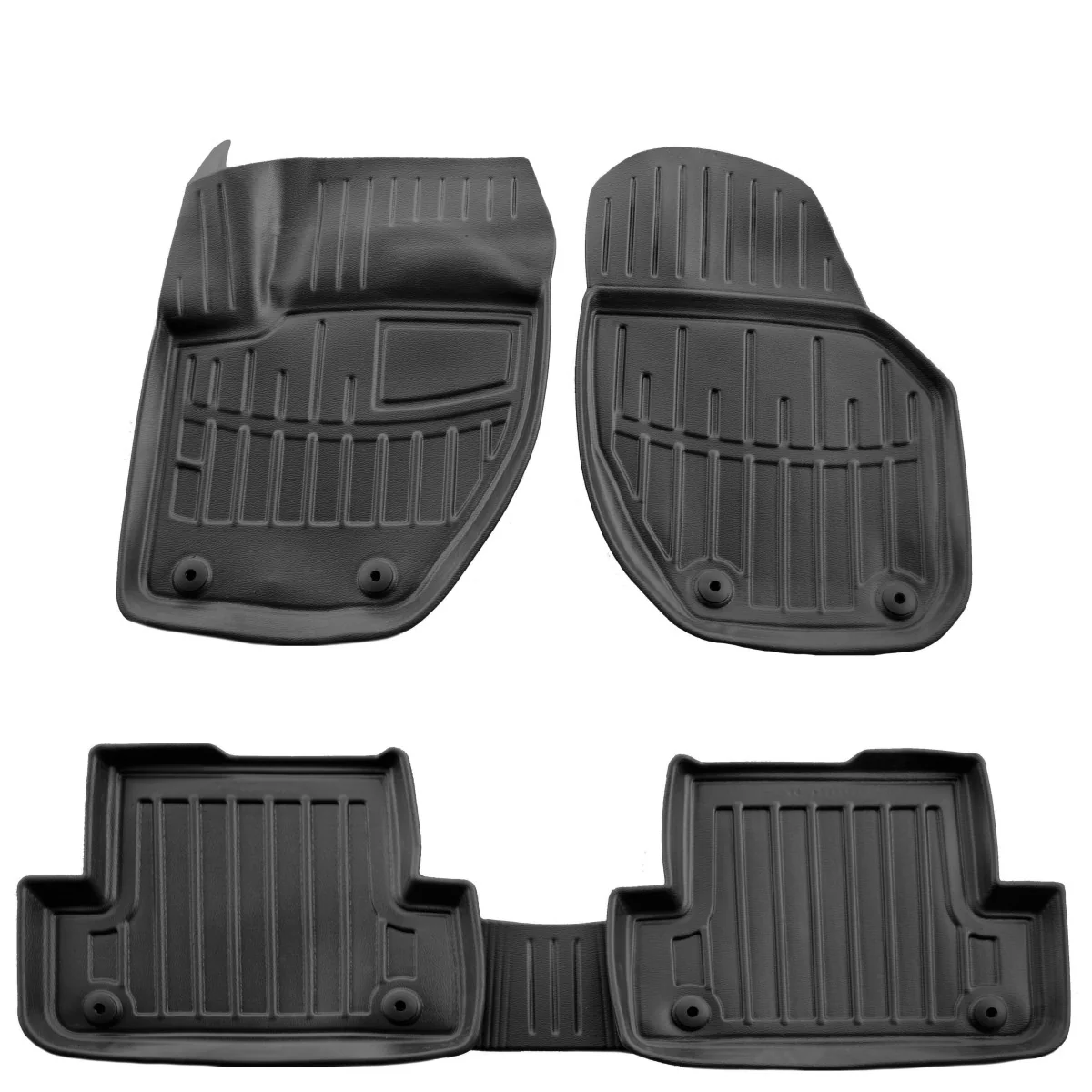 Gummifußmatten Auto für VOLVO V40 (2012-2019), 3D, passgenau, geruchlos, hoher Rand
