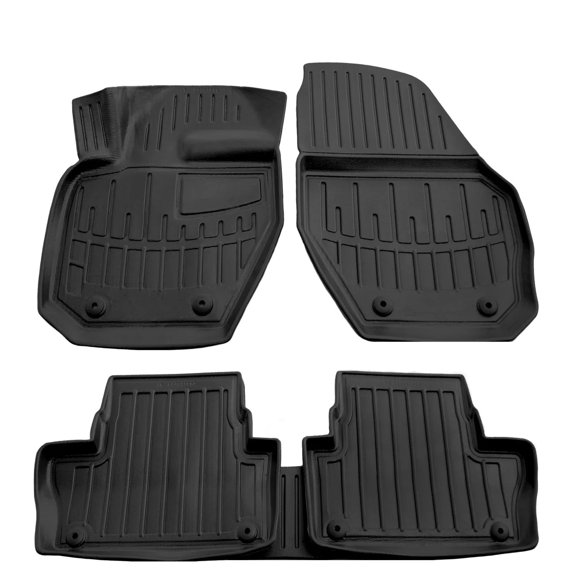 Gummimatten Auto für VOLVO XC60 (2008-2017), Set, 3D, passgenaue Autofußmatten
