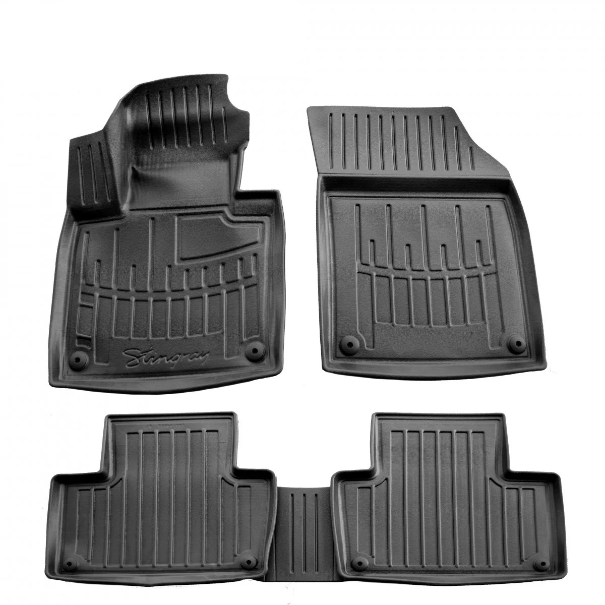 Gummifußmatten Auto 3D für VOLVO XC90 (2014-...), passgenau, mit hohem Rand