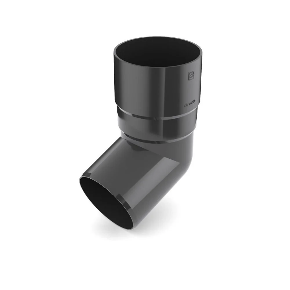 "Regenrinnensystem, Dachrinnenbogen 67,5°, Graphit, Fallrohrbogen System 63 image"