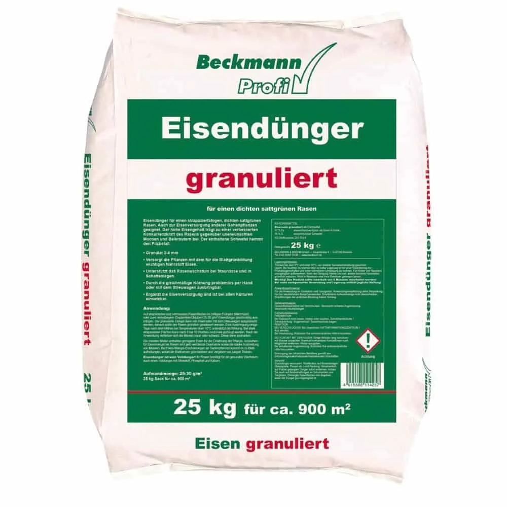 "25 kg granulierter Beckmann Eisendünger 2-4mm f. ca. 900m² image"
