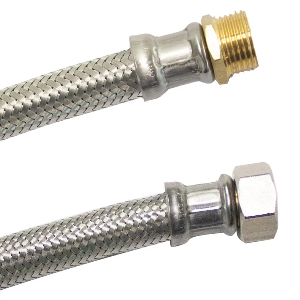 "Panzerschlauch 1/2 Zoll, Edelstahl, Flexschlauch, DVGW, 800mm image"