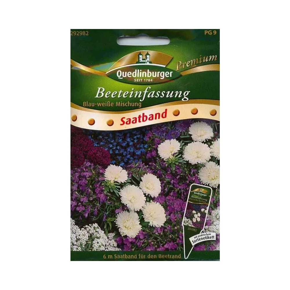 "Saatband Beeteinfassung, blau-weiße Mischung image"