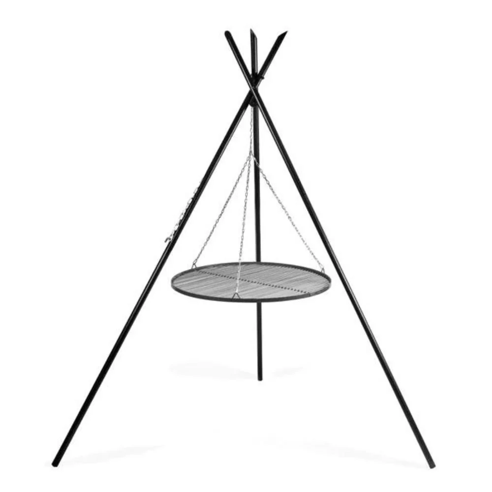 "Schwenkgrill, Dreibein Grill, Gartengrill, 210cm, Grillrost 80cm, Naturstahl image"
