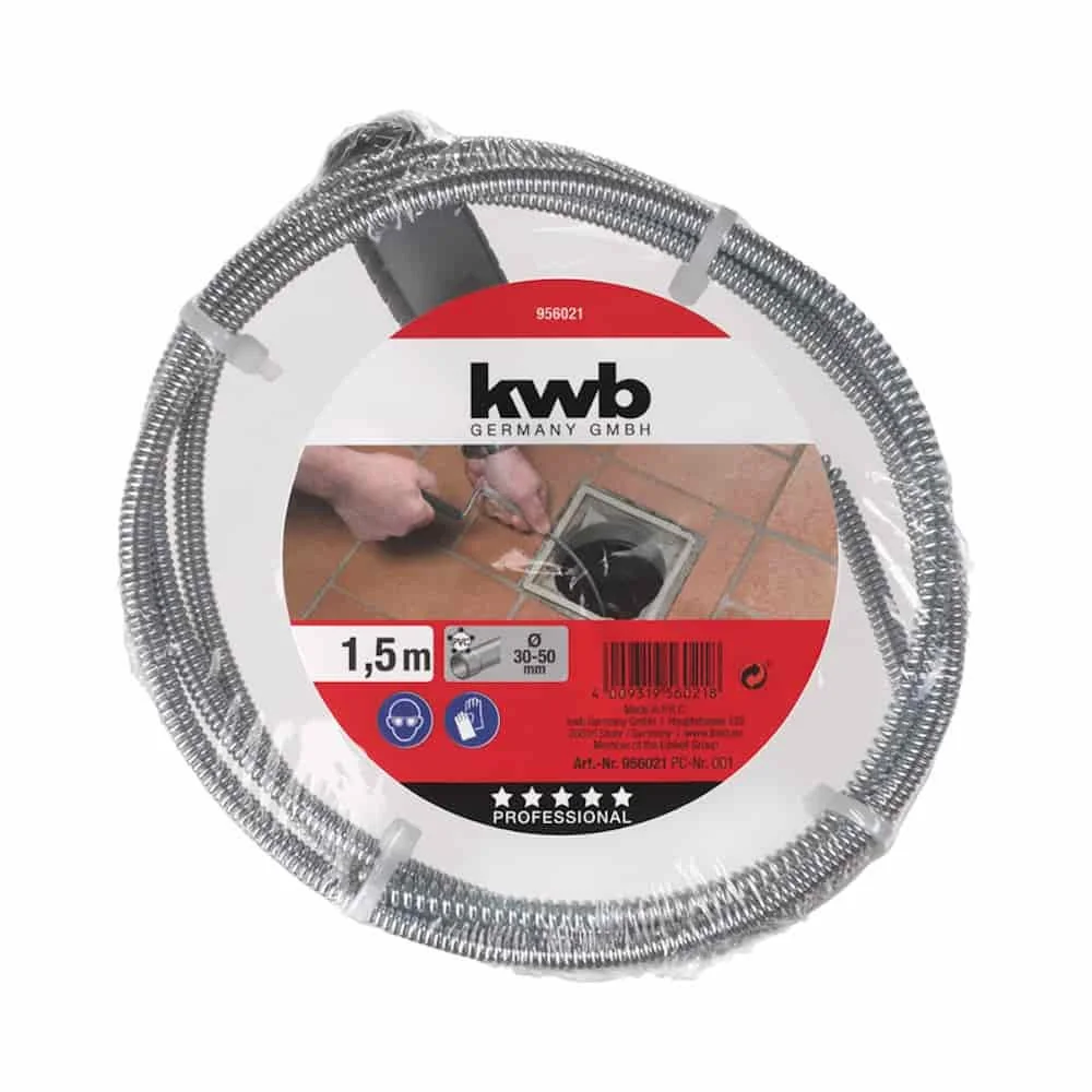 "Rohrreinigungsspirale 1,5m, Abflussreinigung, Rohrreinigung, mit Handkurbel image"