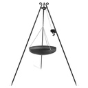 Wok Outdoor, Dreibein Kochstelle, Stahl Wok 60cm, mit Kurbel