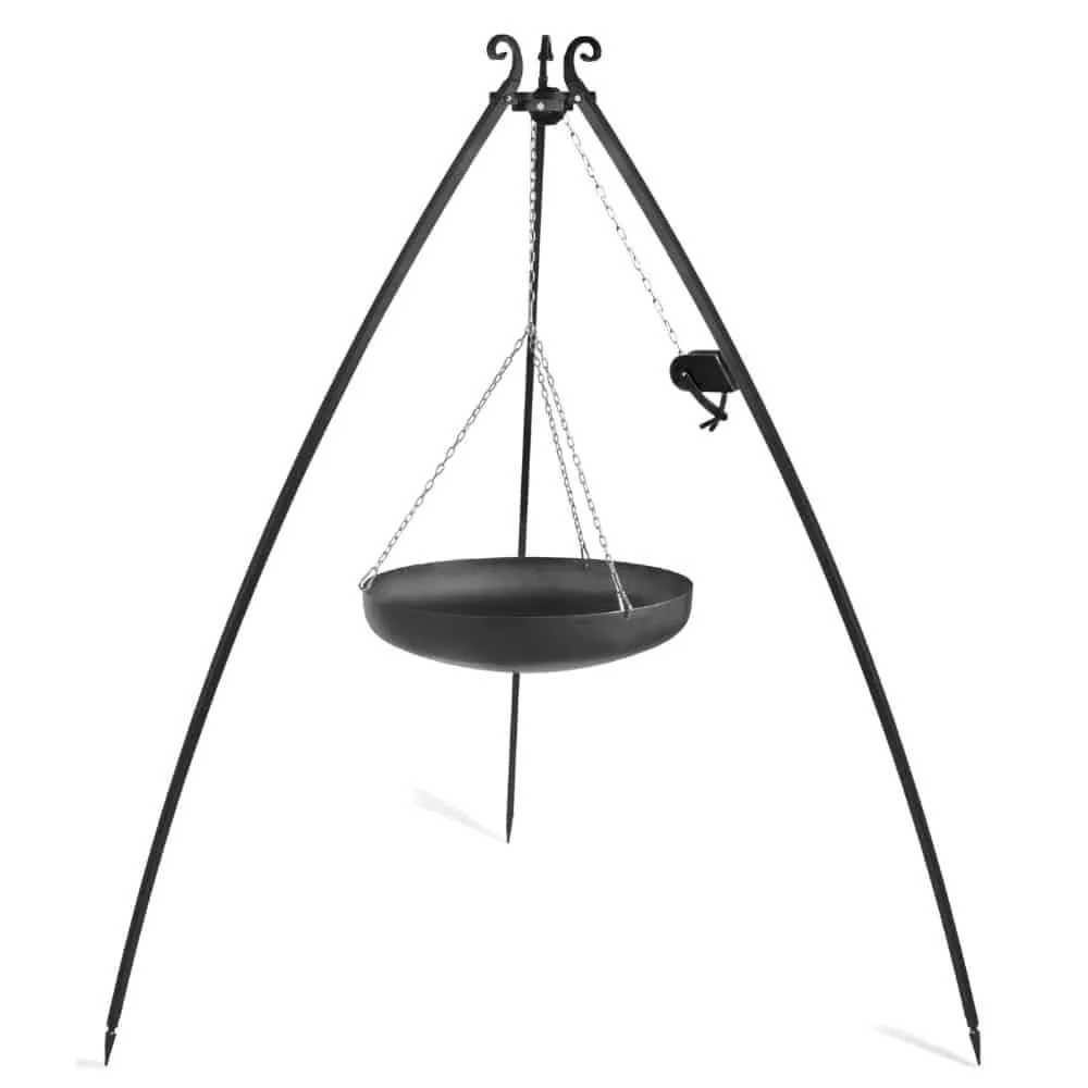 "Outdoor Wok, Stahl Wok, Wok 60 cm, mit Dreibein und Kurbel image"