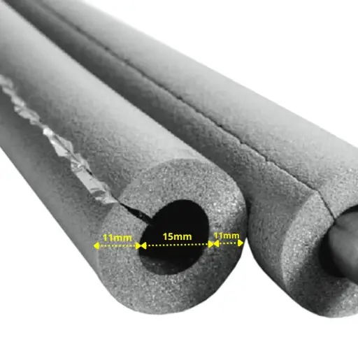"AEROFLEX® SH XT Pipe Insulation, Pipe Lagging - 2m, Self-Adhesive, Flexible Insulation Material from Closed-Cell Foam Rubber Base, Black - 15 x 10 mm image"