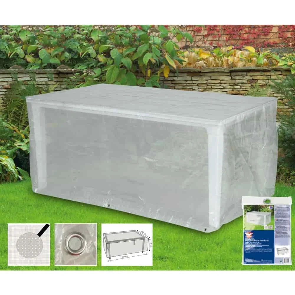 "Gartenmöbel Abdeckung Rechteckig Transparent, Tisch Schutzhülle 180x100x75cm image"