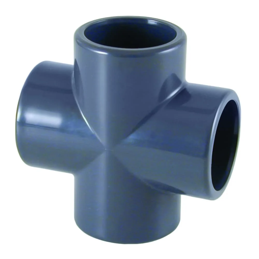 "PVC Fitting, PVC-U Kreuz Muffe 32 mm, PN16, Rohrverbinder image"