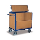 Kastenwagen mit Deckel, Transportwagen, 500 kg Traglast, blauer Werkstattwagen