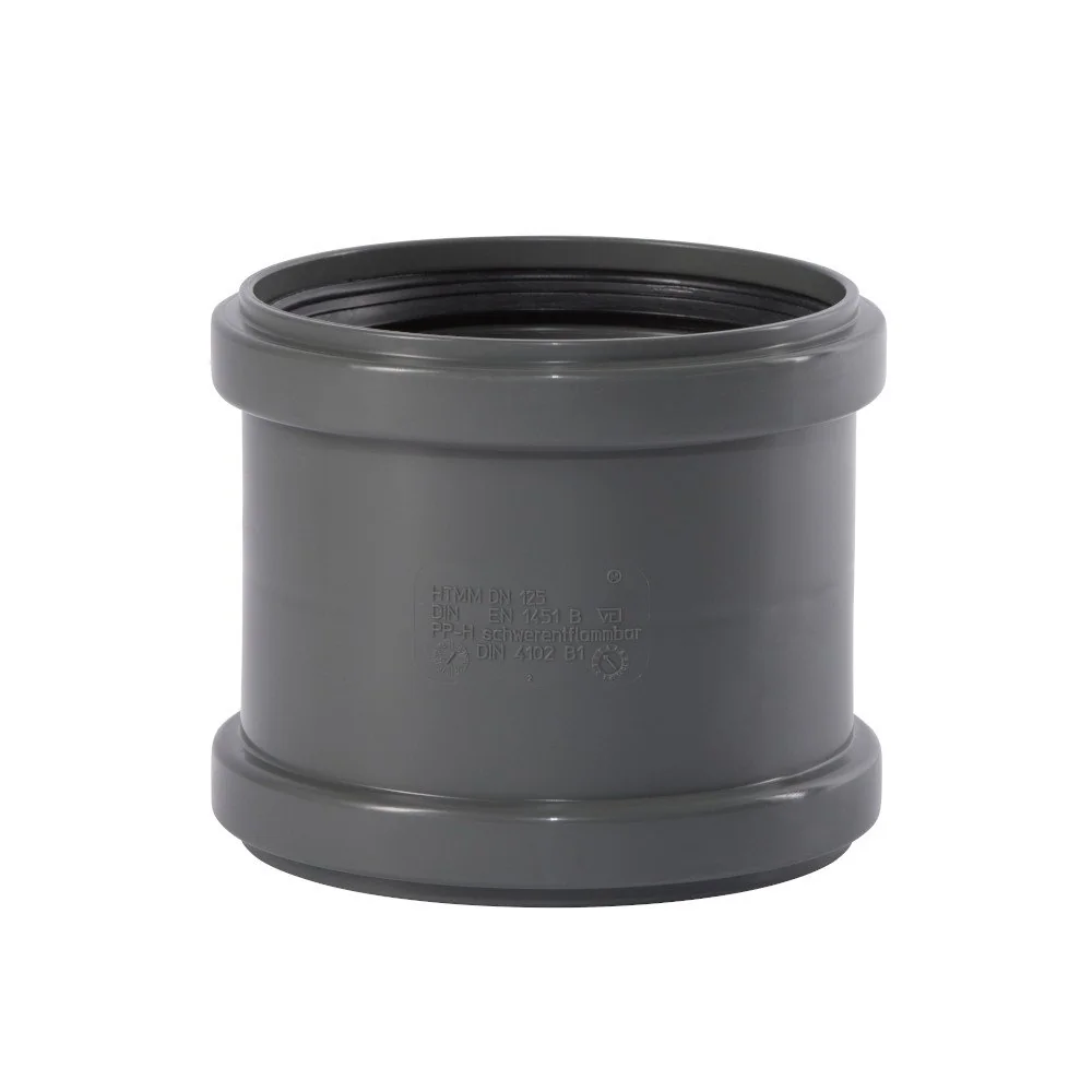 "HT Rohr 125, Doppelmuffe DN 125, Abwasserrohr image"