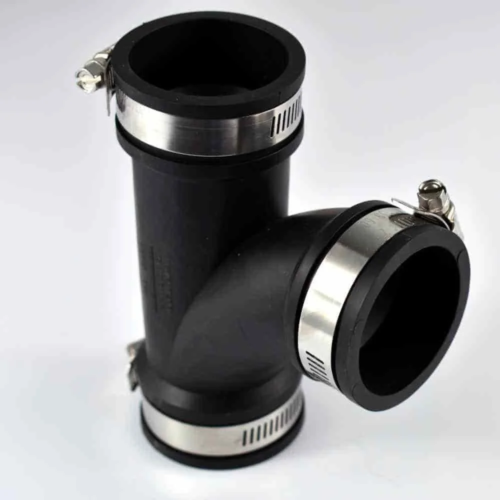 "PVC Fittings T-Stück 3 zoll, flexibel, 90mm Rohrverbinder image"