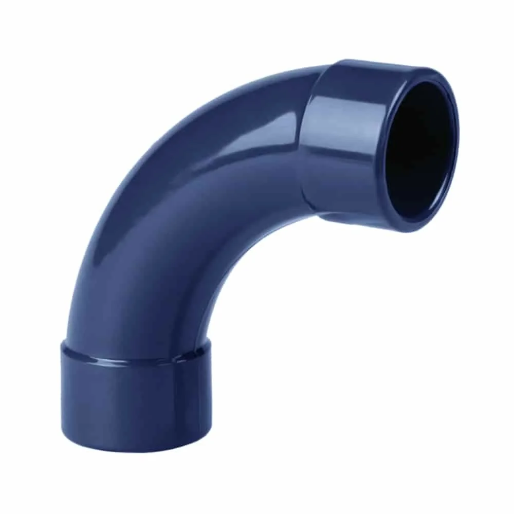 "PVC Rohrbogen 40mm, PVC-U 90 Grad Bogen, PN16 Klebefitting image"