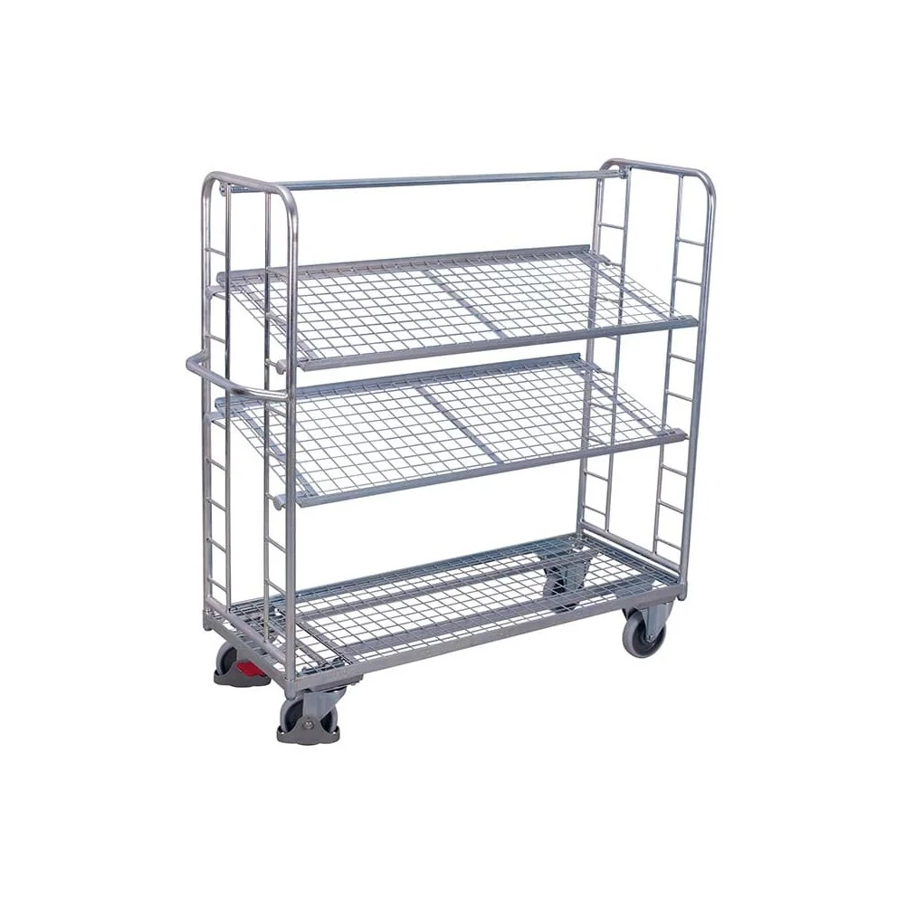 "Etagenwagen, 3 Drahtgitterböden, 400 kg Traglast, Transportwagen, verzinkt image"