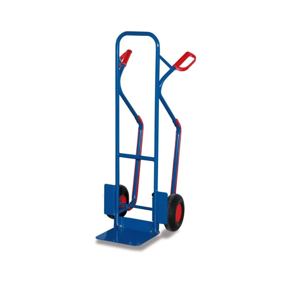 "Stapelkarre, Stahlrohr, 200 kg, mit Klappschaufel, Gleitkufen, Luftbereifung image"