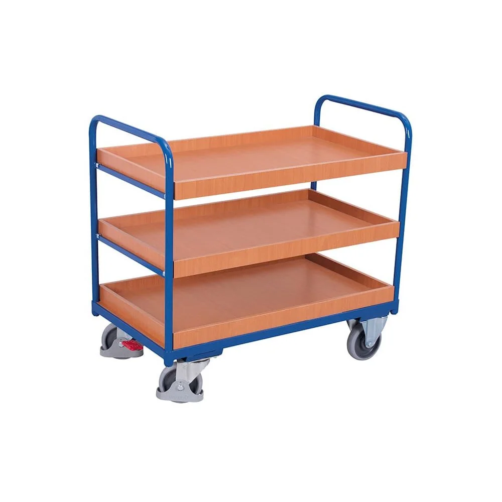 "Etagenwagen mit 3 Tabletts 250 kg Traglast Typ XL + EasySTOP image"