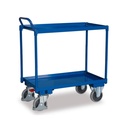 Tischwagen mit 2 Etagen, Wannenrand 40 mm hoch, hoher Schiebebügel + EasySTOP