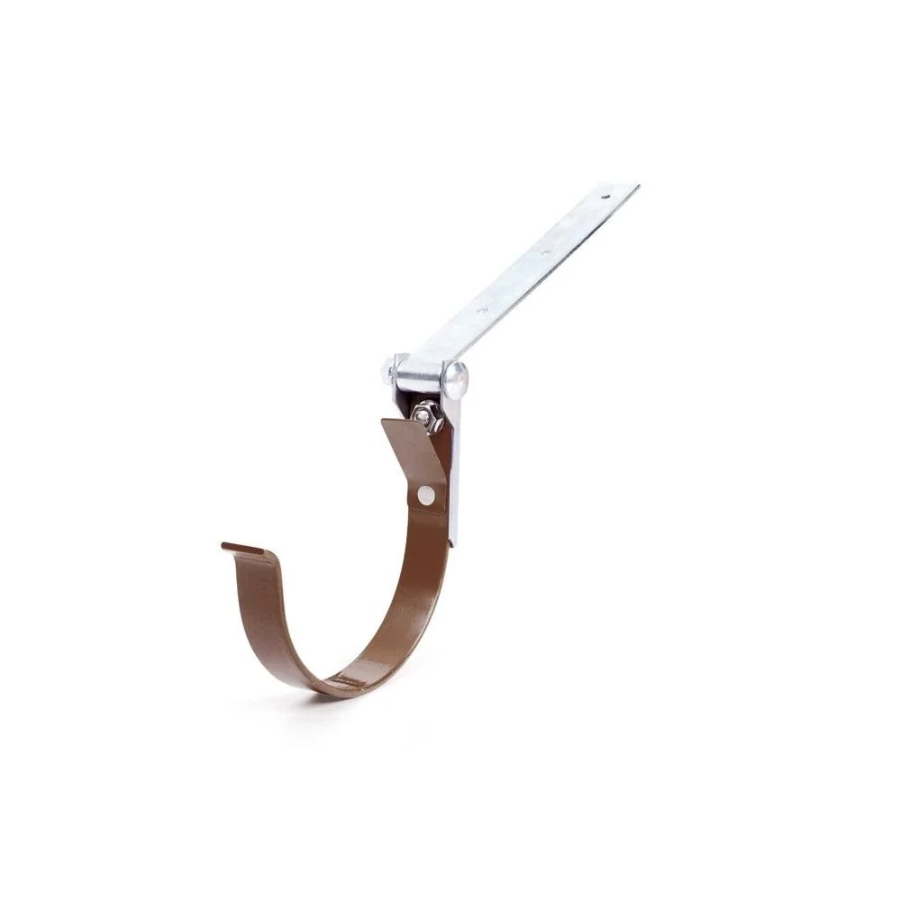 "Dachrinnenhalter Metall, Rinneneisen einstellbar, braun, System 125 image"