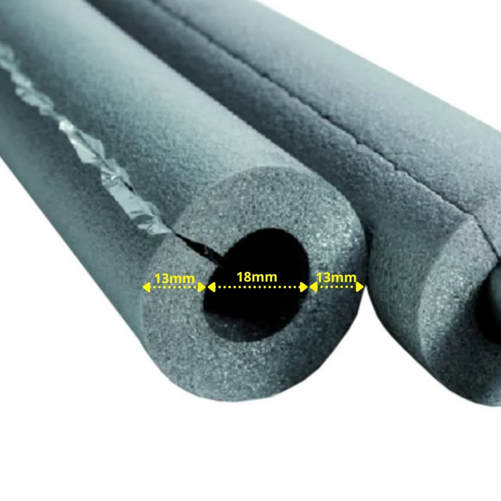 "Isolierschlauch Ø 18 mm x 13 mm, selbstklebend, 2m, 50% GEG, Heizungsrohrdämmung image"