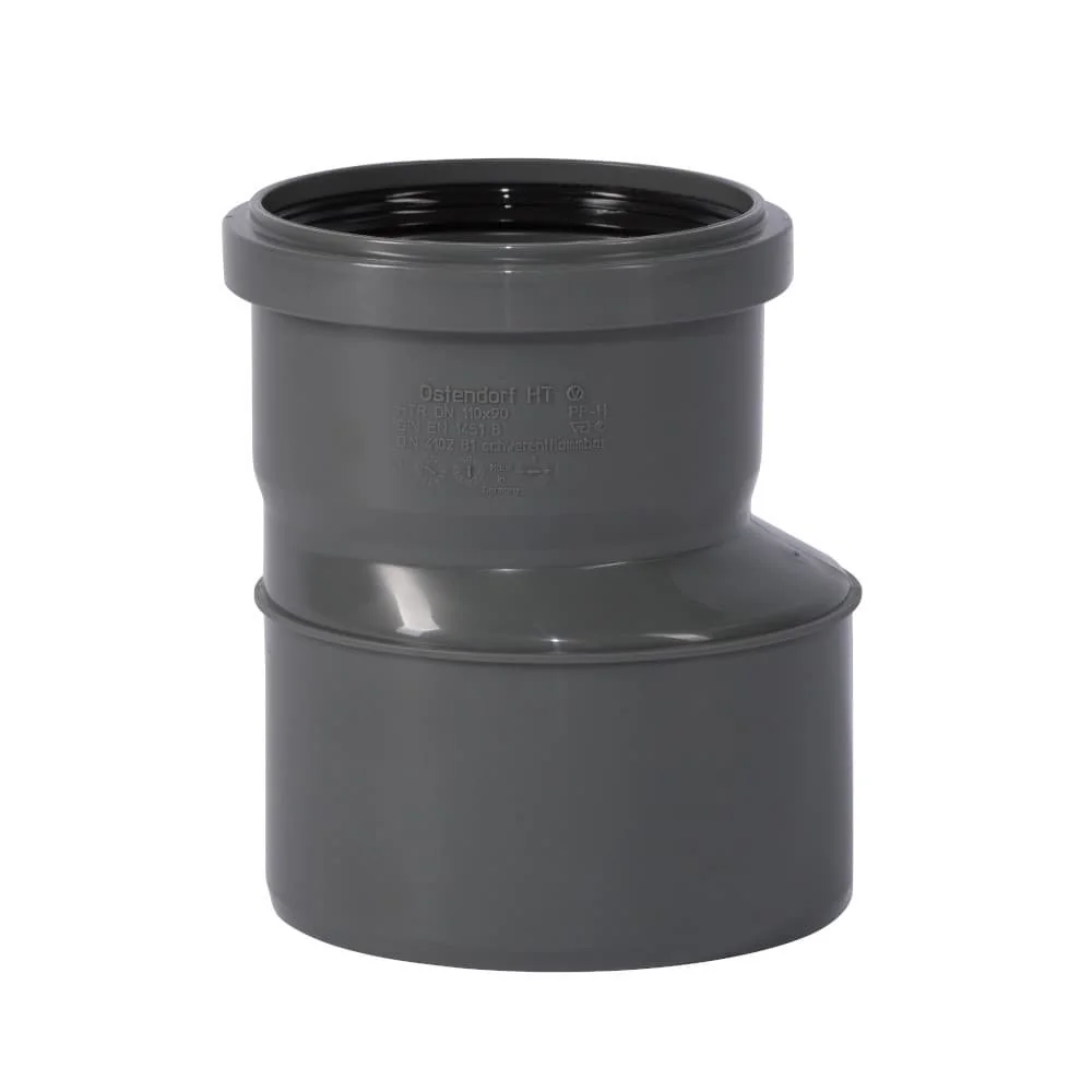 "HT Rohr Reduzierung, HT Reduktion 110 90, Abwasserrohr Reduzierung image"