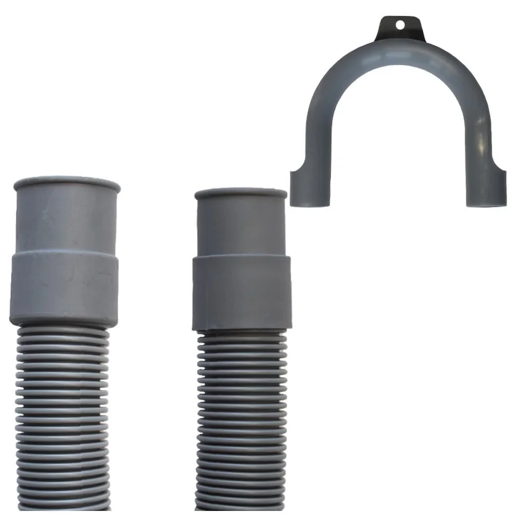 "Waschmaschinenschlauch, Spülmaschinenschlauch, 3/4 Zoll, 1 Meter, grau, mit Bügel image"